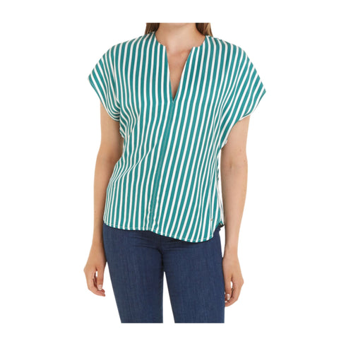 TOMMY HILFIGER Blusa Blusa Donna avvitata a righe Verde P24-TOMMY HILFIGERWW0WW41845-0CD-36 - Francavilla Moda